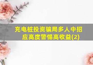 充电桩投资骗局多人中招 应高度警惕高收益(2)